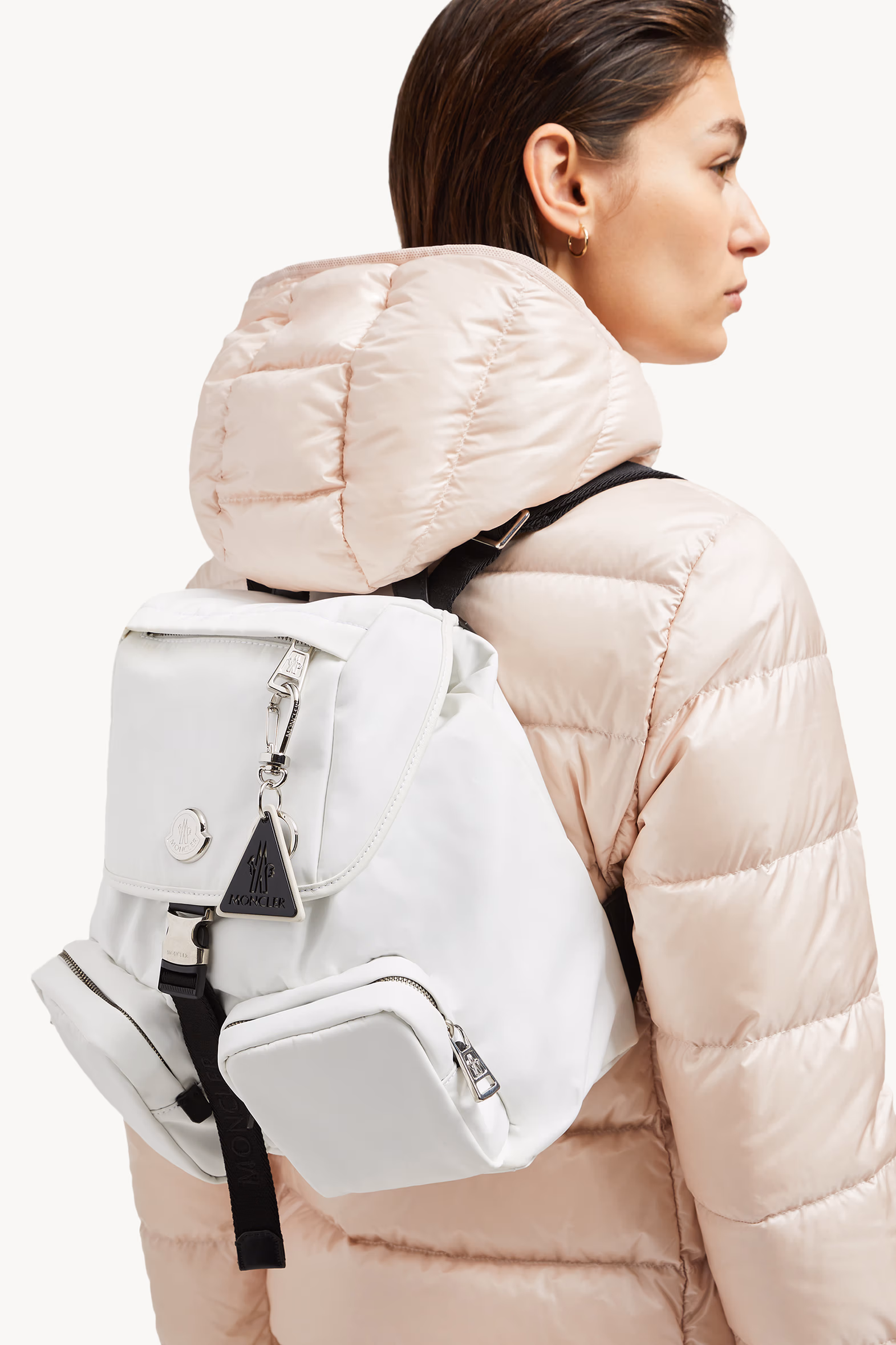 Porte-clés à logo en cuir Mixte Noir Moncler 5